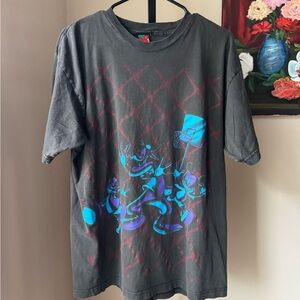 Vintage Disney goofy tee Black Graphic Men's T-Shirt with Blue & Purple Print